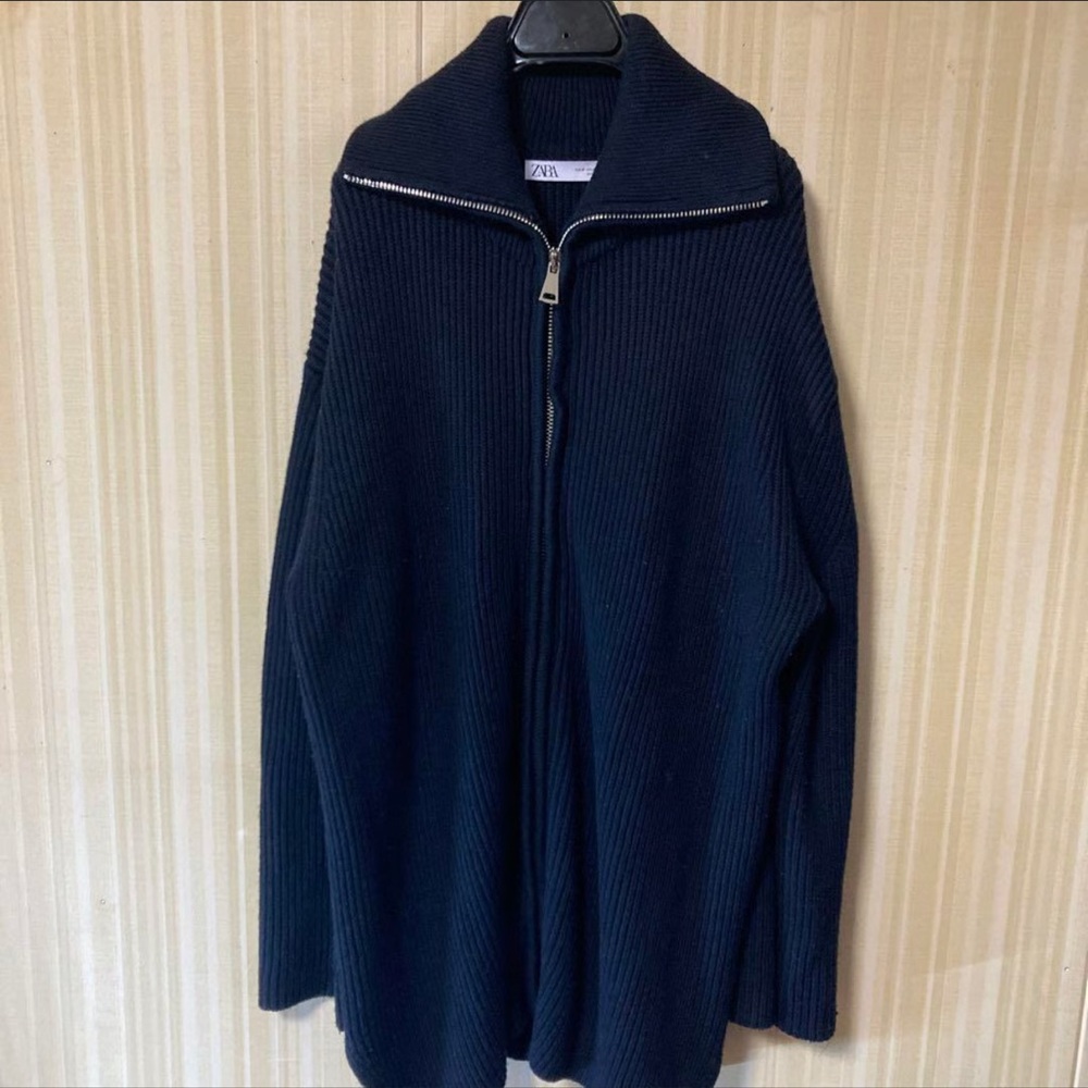ZARA Navy Blue Knit Cardigan size L